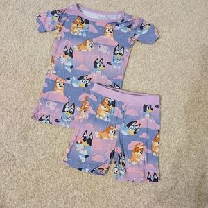Kids Cartoon Print Pajama Set - Purple